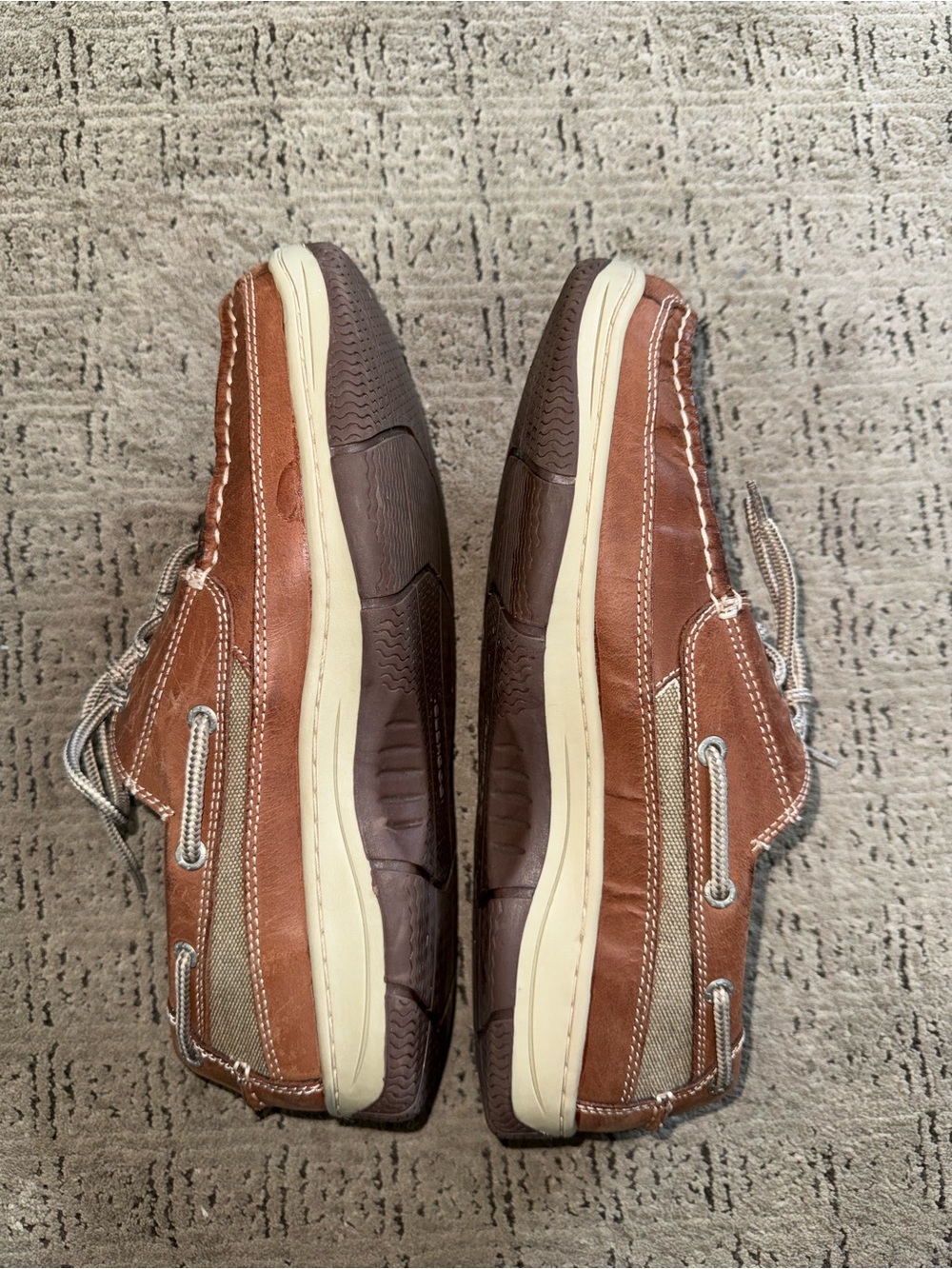 Dockers Men's Tan Leather Lace-Up Boat Shoes Size 10M - Picture 2 of 5